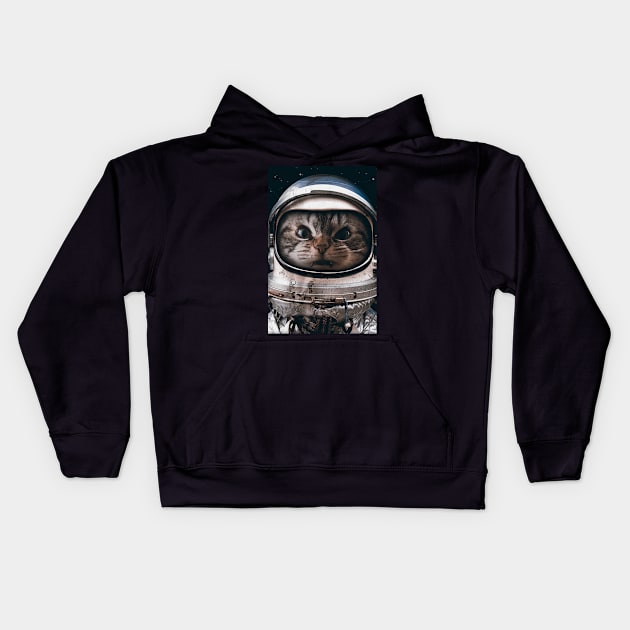 Space Catet Kids Hoodie by SeamlessOo